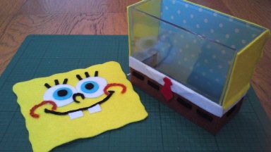 女一人旅withスポンジ ボブ Sponge Bob手作りポストカード入れ