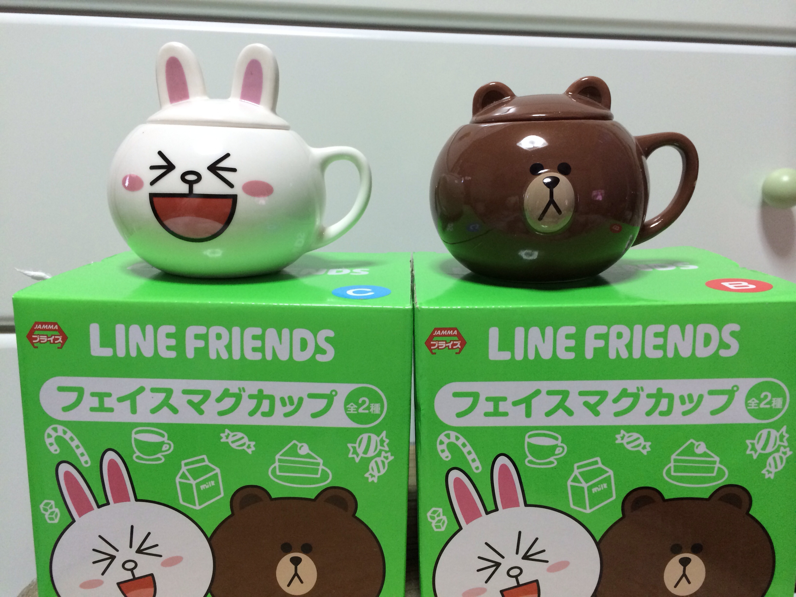 アリスと時計うさぎのまったりブログ Line Friends ブラウン コニーフェイスマグカップ