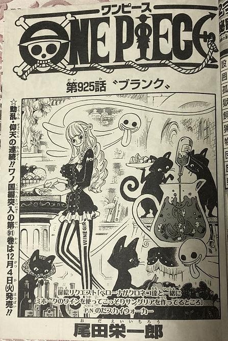 趣味全開の気まぐれ冒険記 週刊少年ジャンプ52号 One Piece ワンピース 925話 ブランク