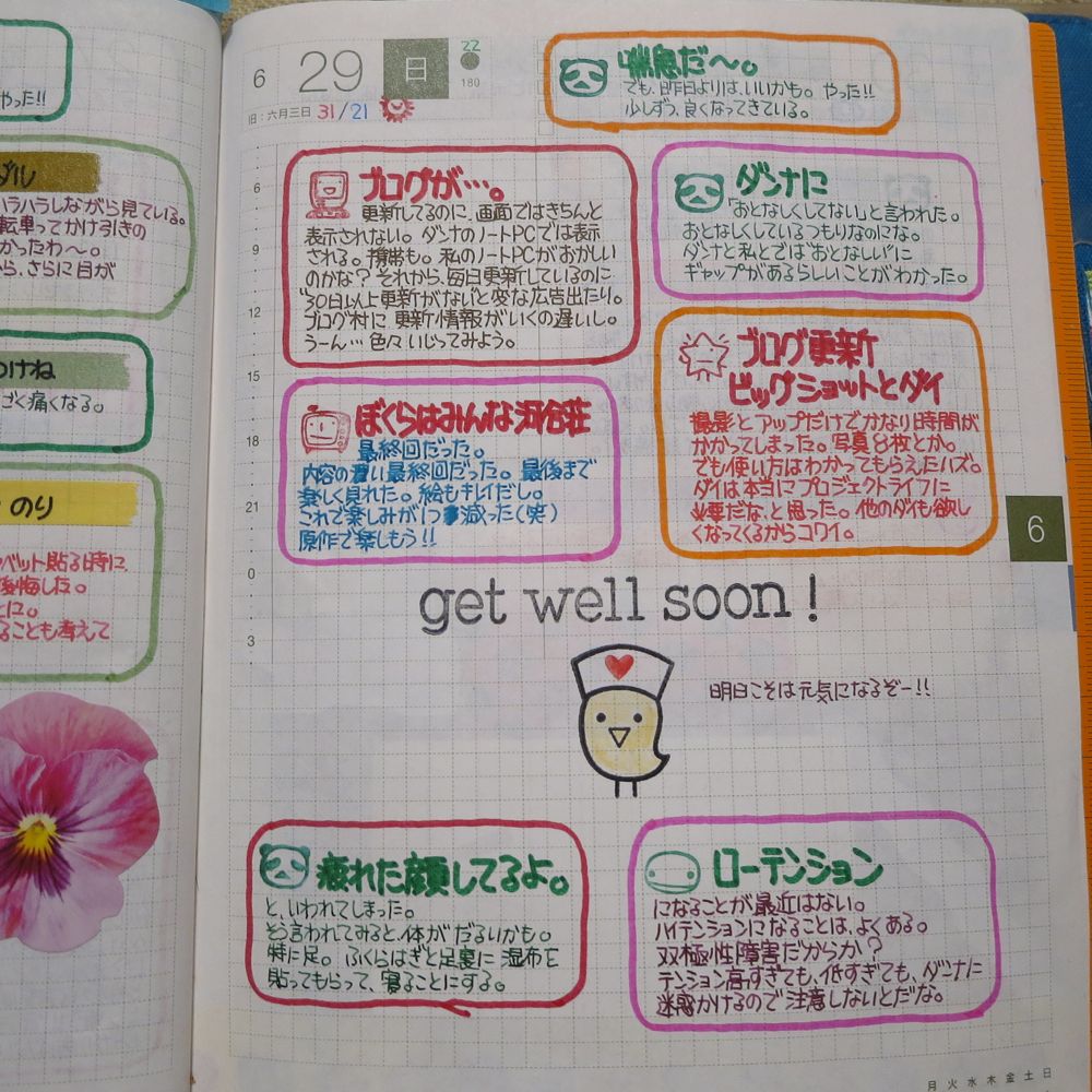 ジャニ蔵の自由過ぎる日記 ほぼ日手帳 6 29