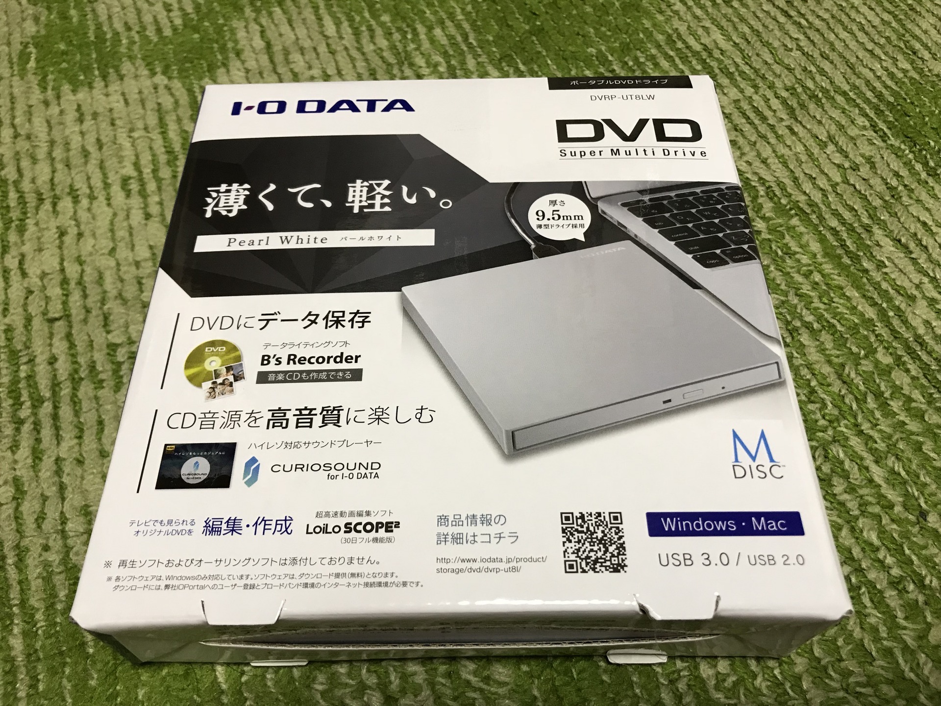 市場 I-O 保存ソフト付きポータブルDVDドライブ Type-C対応 DATA DVRP-UC8R