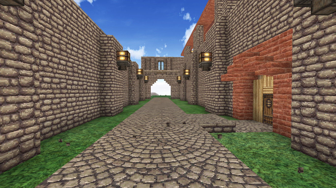 Minecraft 中世の街を築く Minecraft 中世の街を築く で 本殿の開発がスタートした
