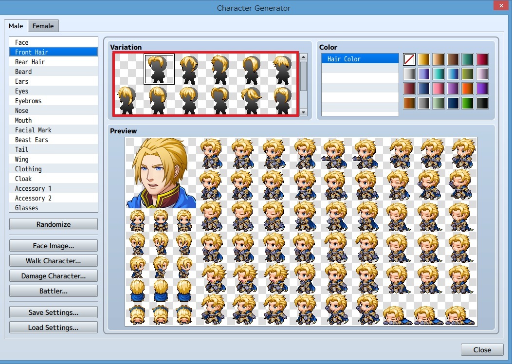 Rpgツクールmvでアプリリリースを目指す開発室 キャラクタージェネレーターの素材追加方法