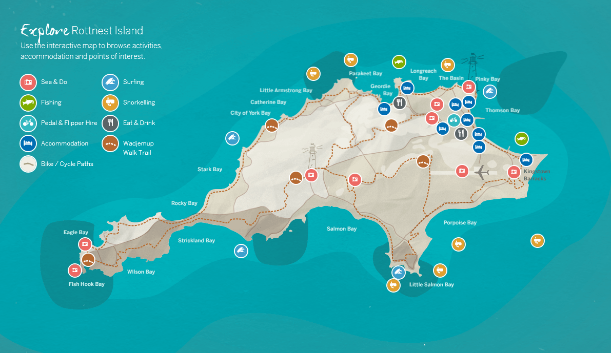 パースかんたんマップ 西オーストラリア州 Rottnest Island ロットネストアイランド