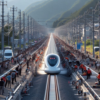 Superconducting linear train setting world record on the Yamanashi test line.png