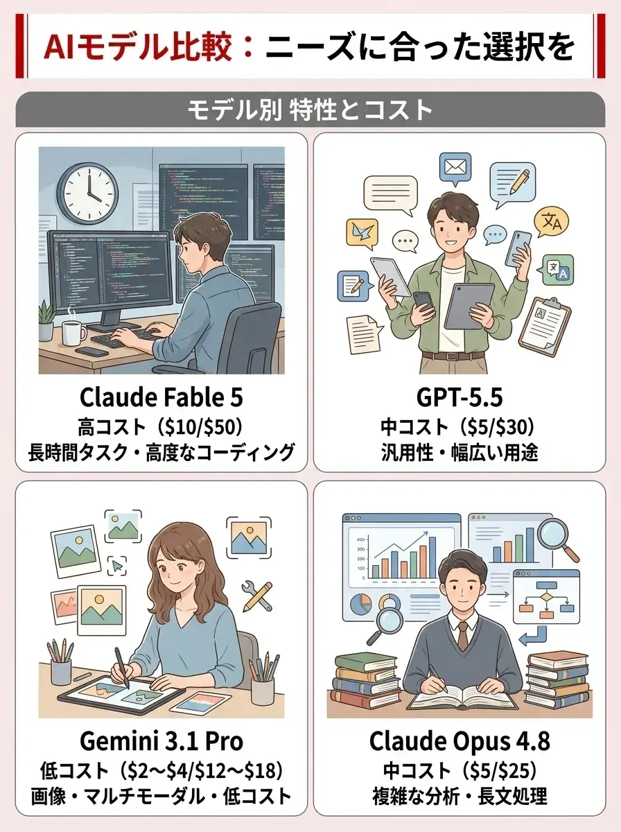 Claude Fable 5と他AIツールとの違いを比較