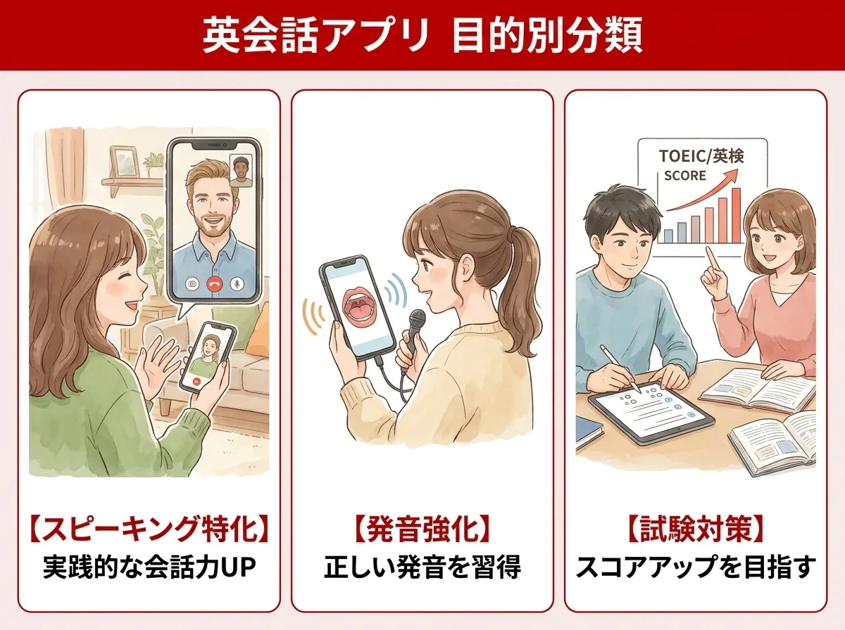 目的別におすすめな英会話アプリ