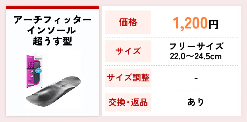 アーチフィッターインソール 超うす型