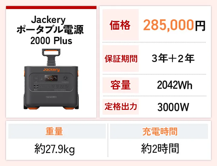 Jackery ポータブル電源 2000 Plus