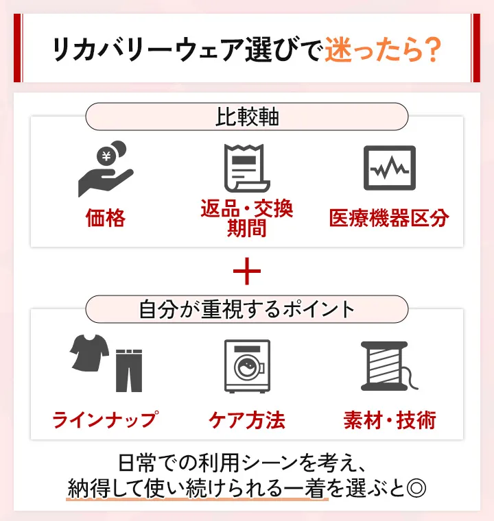 リカバリーウェア選びで迷ったらココをチェック！