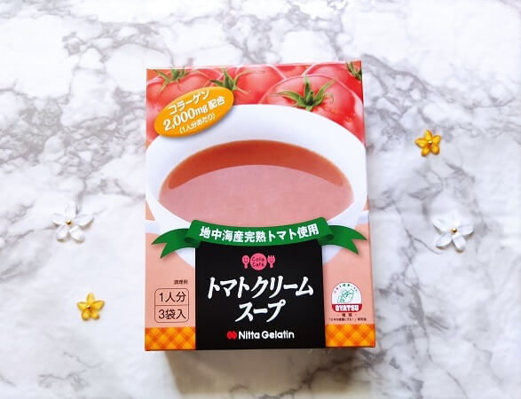 ニッタバイオラボ『コラカフェスープ』トマトクリーム味のパッケージ・箱