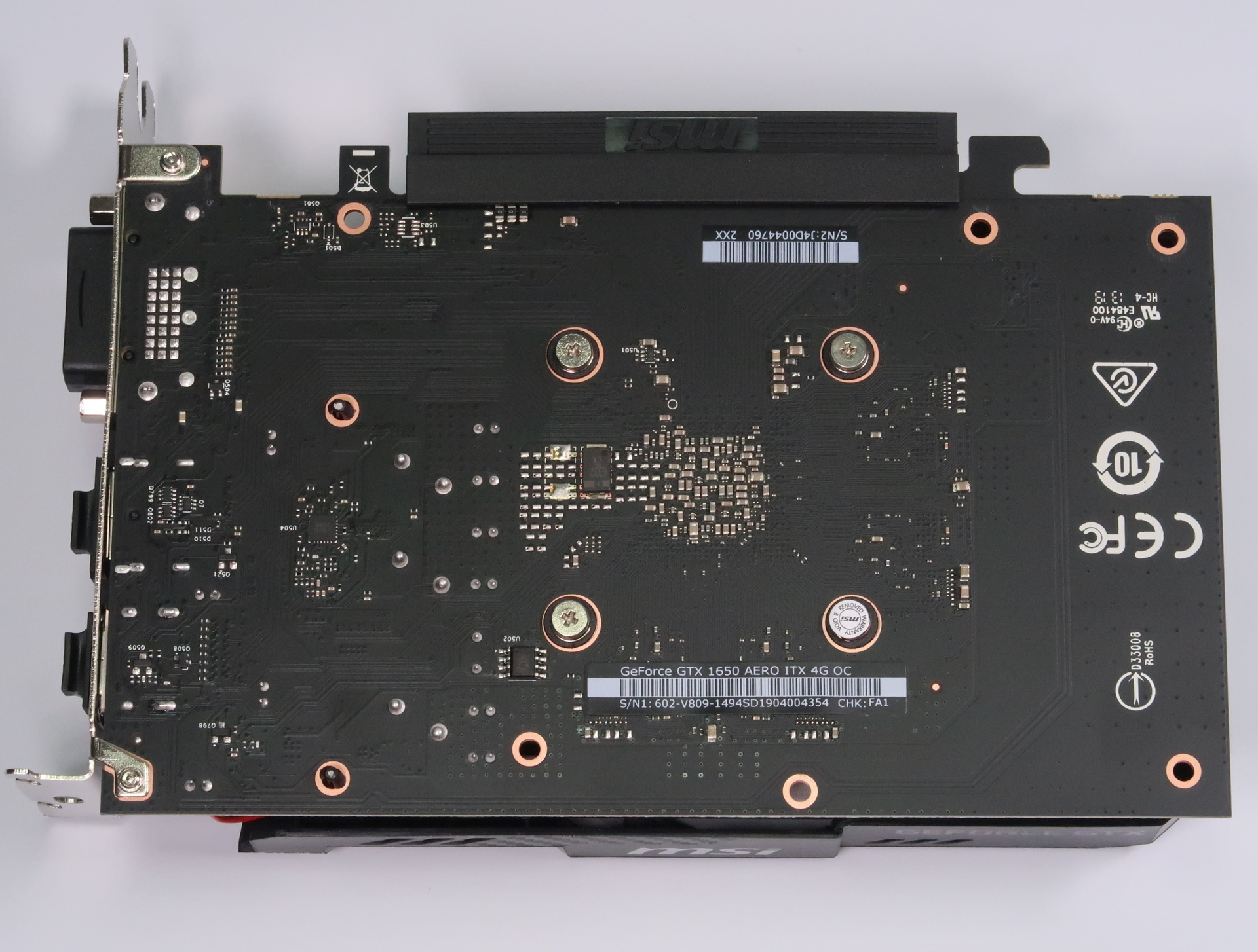 MSI GTX1650 AERO ITX 4GB GDDR5 補助電源なし