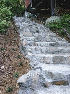 山の中から 急斜面階段化