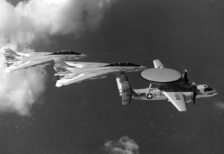 E-2 in Formation with F-14  Tomcats.jpg