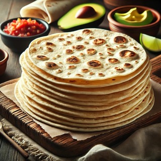 DALLEE 2024-09-30 19.39.19 - A stack of freshly made tortillas, soft and golden, with a slightly charred surface from being cooked on a hot griddle. The tortillas are displayed on.jpg