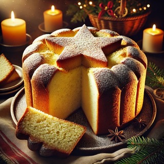 DALLEE 2024-10-05 17.15.33 - A beautifully baked Pan dfOro, the traditional Italian golden Christmas cake, with a tall, star-shaped form and a soft, golden-brown crust. The Pan df.jpg