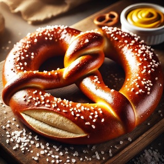 DALLEE 2024-10-18 18.32.47 - A freshly baked soft pretzel with a golden-brown, shiny crust, lightly sprinkled with coarse salt. The pretzel has a classic twisted shape and a soft,.jpg