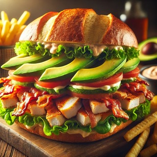 DALLEE 2024-11-16 10.59.31 - A California King Sandwich, a large and indulgent sandwich layered with fresh ingredients like avocado slices, grilled chicken, crispy bacon, lettuce,.jpg