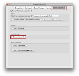 KeyRemap4macbook MiscandUninstall