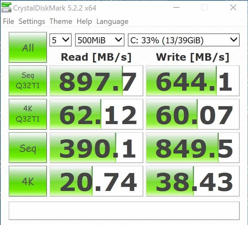 Parallels Desktop13Windows10œ삳CrystalDiskMark 5.2.2 x64500MiB