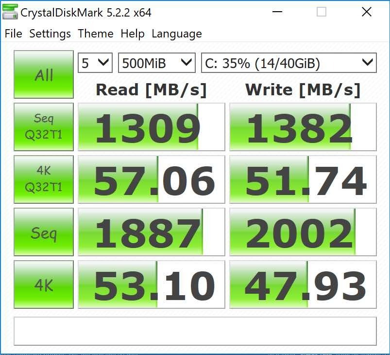 VMware Fusion10Windows10œ삳CrystalDiskMark 5.2.2 x64500MiB