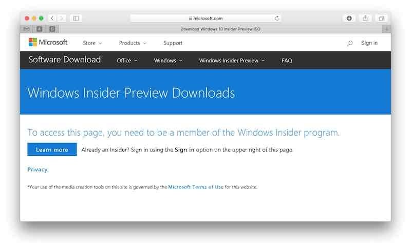 Windows Insider Programɖo^ł̓_E[hł܂