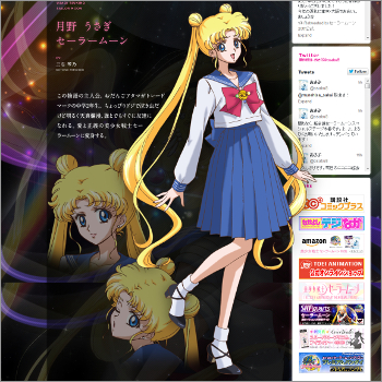 美少女戦士セーラームーン20周年プロジェクト公式サイト・キャラクターページ SS画像