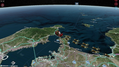 東京から金沢へ（NORAD Tracks Santa）