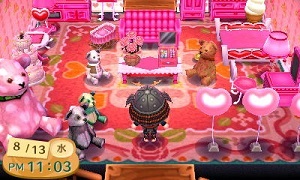 どうぶつの森 500時間超プレイ 名誉村民オヤジのブログ 3ｄｓ とびだせ どうぶつの森 部屋レイアウト事例 ぬいぐるみと暮らす部屋