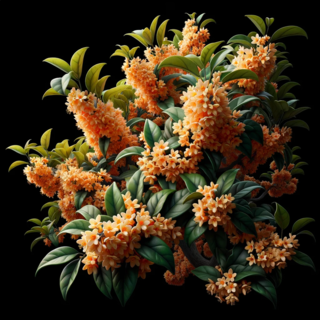 DALLEE 2023-10-19 16.05.21 - Realistic photo of the Kinmokusei (Osmanthus) tree, highlighting the dense clusters of its signature orange flowers. The image provides a detailed vie.png