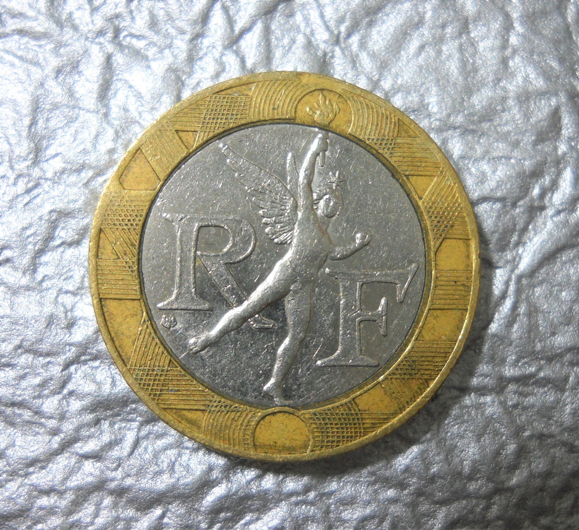 コレクションの記載: 天使が刻印されたコイン フランス10フラン